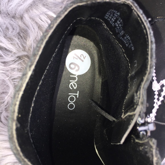 ...me too Black Rhinestone Back Heeled Boots - Picture 5 of 6